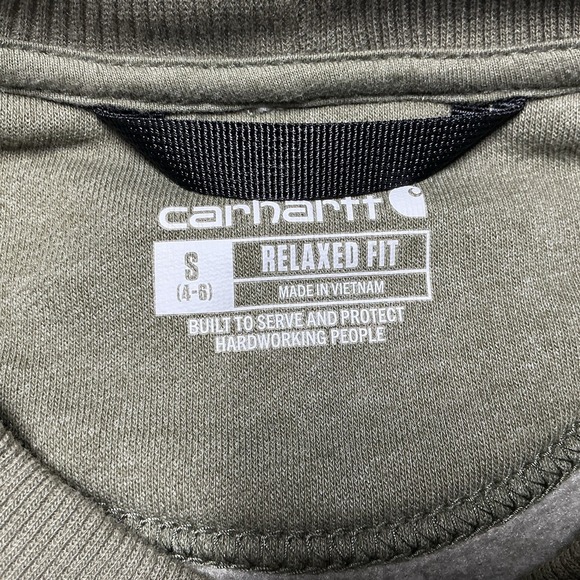 Carhartt Small Pullover Sweater Relaxed Fit Midweight Crewneck Block Women's - Picture 3 of 10